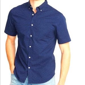 Men’s Old Navy Dots Everyday Slim-Fit Short Sleeve Button Down Button Up Shirt